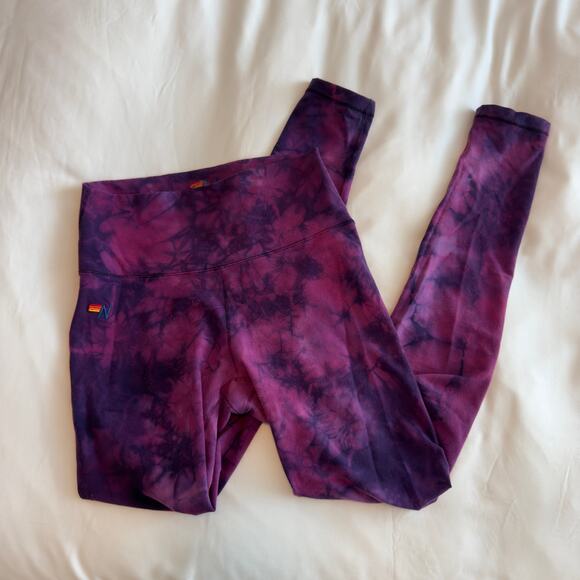 Aviator Nation Hand Dyed Hi-Rise Full Length Leggings Tie Dye Crystal Rose XS - Picture 2 of 7